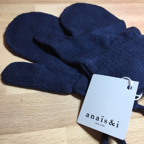 Anais & I Navy Mittens - Picture 1 of 2